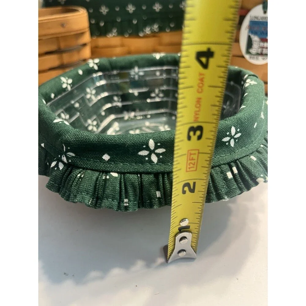 5 Longaberger Basket Pie Bee Small Key Sage Green Traditions Liner Protectors